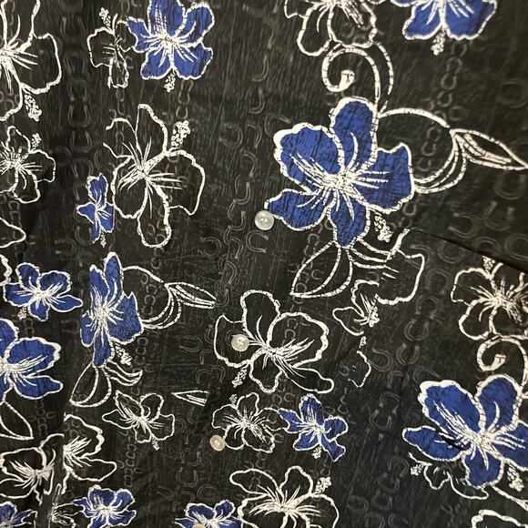 Vintage Roper Blue Floral Hawaiian Button Down - Picture 6 of 8